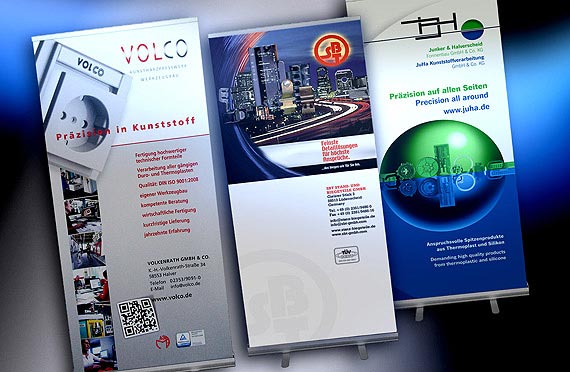 Roll-Up-Displays, Dienstleister, B2B.